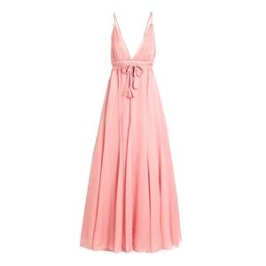 Alice & Olivia Carisa braid-trimmed chiffon gown